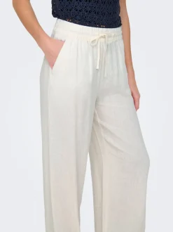 JDYSAY Locker geschnitten Leinen Hose mit weitem Beinschnitt
