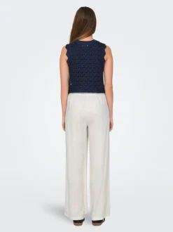 JDYSAY Locker geschnitten Leinen Hose mit weitem Beinschnitt