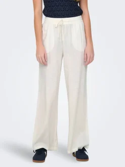 JDYSAY Locker geschnitten Leinen Hose mit weitem Beinschnitt