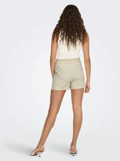 JDYSAY Mittlere Taille Normal geschnitten Leinen Shorts