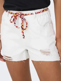 JDYZIGGA Hohe Taille Locker geschnitten Jeans-Shorts