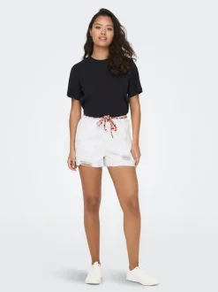 JDYZIGGA Hohe Taille Locker geschnitten Jeans-Shorts