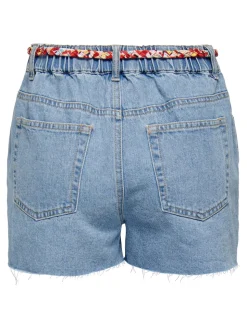 JDYZIGGA Hohe Taille Locker geschnitten Jeans-Shorts