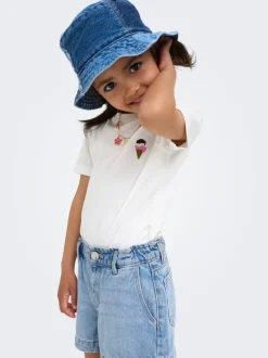 KMGCOMET Mittlere Taille Weiter Beinschnitt Jeans-Shorts
