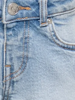 KMGROBYN Mittlere Taille Gerade geschnitten Jeans-Shorts