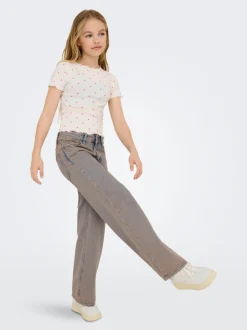 KOGBAXTER Hohe Taille Weiter Beinschnitt Jeans