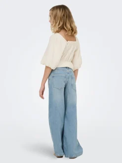 KOGBROOME Hohe Taille Weiter Beinschnitt Jeans
