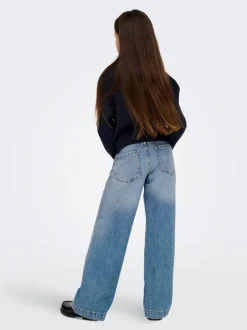 KOGBROOME Hohe Taille Weiter Beinschnitt Jeans