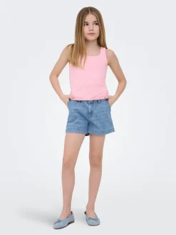 KOGCOMET Mittlere Taille Weiter Beinschnitt Jeans-Shorts