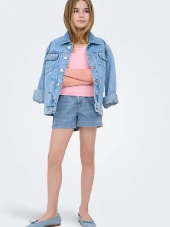 KOGCOMET Mittlere Taille Weiter Beinschnitt Jeans-Shorts