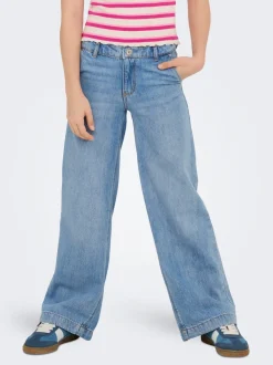 KOGCOMET Mittlere Taille Weiter Beinschnitt Jeans