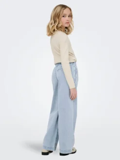 KOGDEIA Hohe Taille Weiter Beinschnitt Jeans