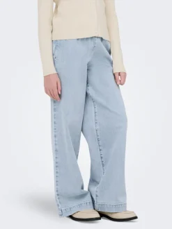 KOGDEIA Hohe Taille Weiter Beinschnitt Jeans