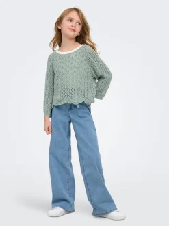 KOGFREE Mittlere Taille Weiter Beinschnitt Jeans