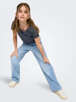 KOGJUDY-O Niedrige Taille Weiter Beinschnitt Jeans