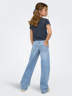 KOGJUDY-O Niedrige Taille Weiter Beinschnitt Jeans