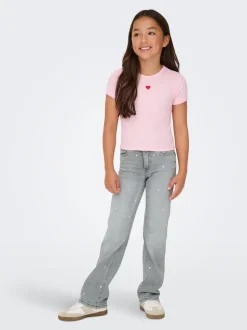 KOGJUICY Hohe Taille Weiter Beinschnitt Jeans