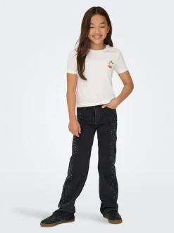 KOGJUICY Hohe Taille Weiter Beinschnitt Jeans