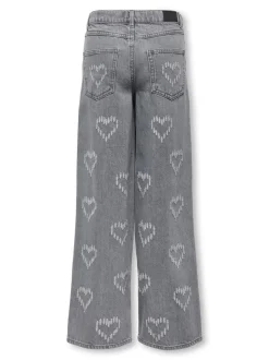 KOGLUMI Hohe Taille Weiter Beinschnitt Jeans