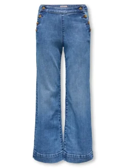 KOGMADISON Hohe Taille Weiter Beinschnitt Knöchellang Jeans