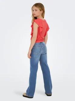 KOGMADISON Mittlere Taille Weiter Beinschnitt Jeans
