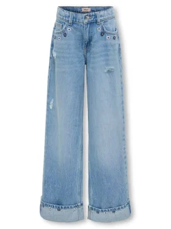 KOGMIMI Hohe Taille Weiter Beinschnitt Jeans