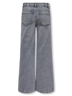 KOGNEW Mittlere Taille Weiter Beinschnitt Jeans