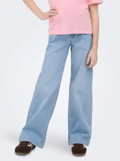 KOGNEW Mittlere Taille Weiter Beinschnitt Jeans