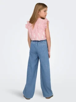 KOGYASMIN Mittlere Taille Weiter Beinschnitt Jeans