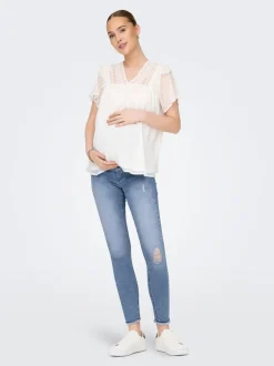OLMBLUSH Mittlere Taille Skinny Fit Knöchellang Jeans