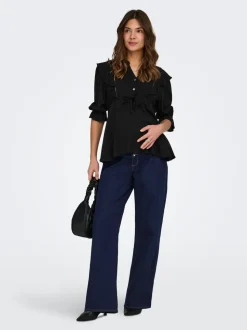 OLMSNOW Hohe Taille Weiter Beinschnitt Jeans