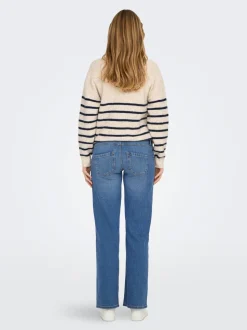 OLMSNOW Hohe Taille Weiter Beinschnitt Jeans