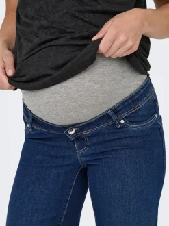OLMWAUW Mittlere Taille Weiter Beinschnitt Jeans