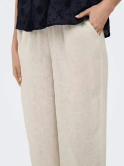ONLBRUXELLES Gerade geschnitten Leinen Hose