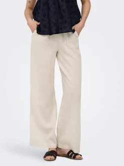 ONLBRUXELLES Gerade geschnitten Leinen Hose