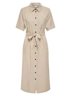ONLCARO Leinen Midikleid