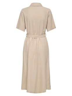 ONLCARO Leinen Midikleid