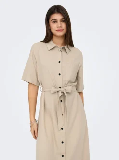 ONLCARO Leinen Midikleid