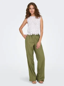 ONLCARO Locker geschnitten Leinen Hose
