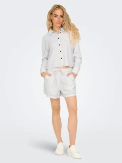 ONLCARO Mittlere Taille Normal geschnitten Leinen Shorts