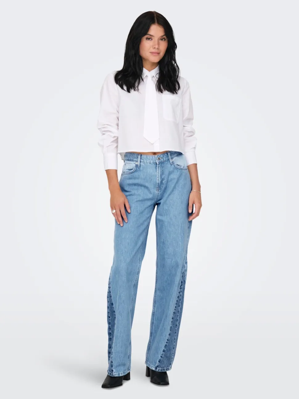 ONLCOBAIN Mittlere Taille Weiter Beinschnitt Jeans
