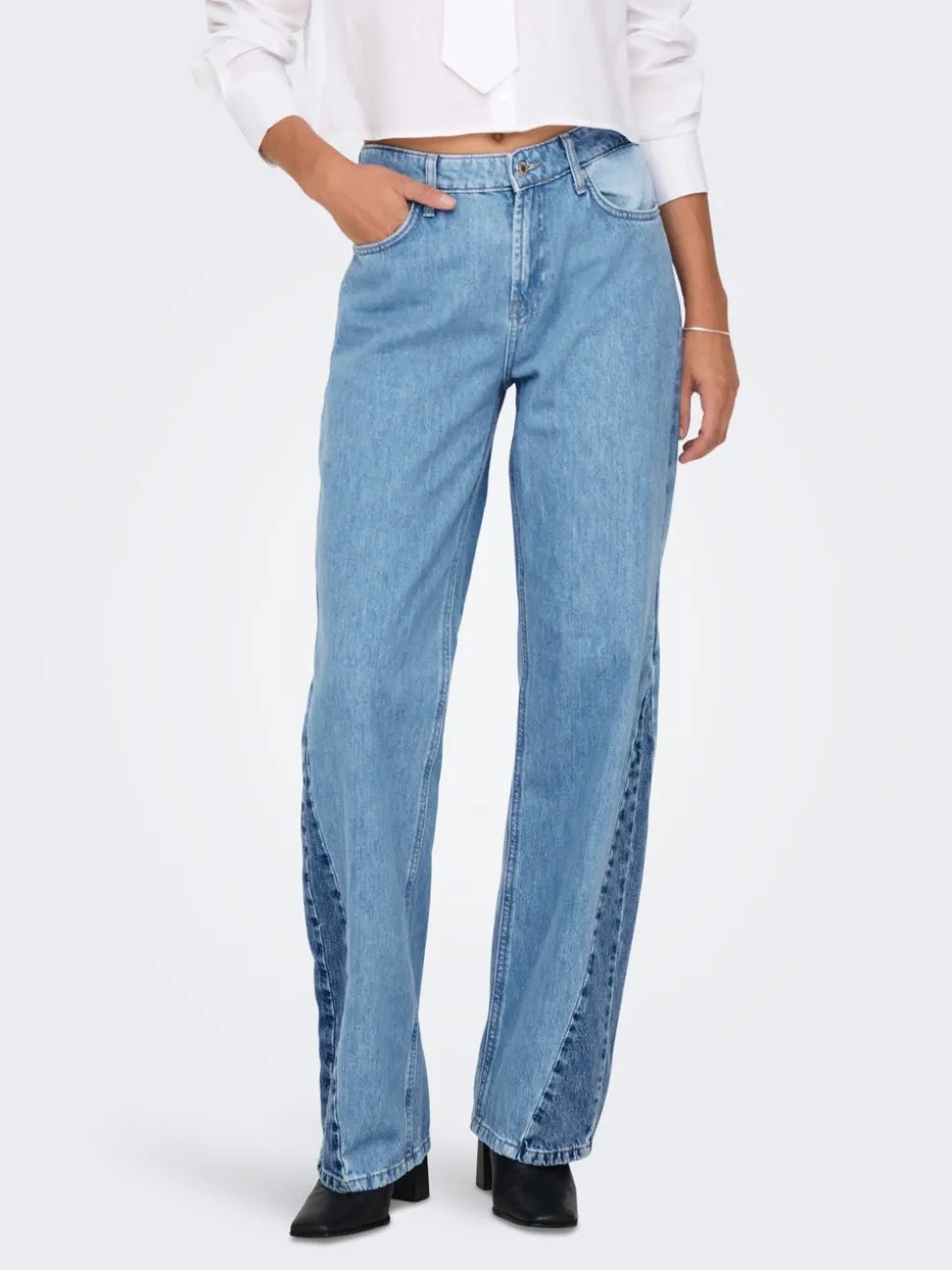 ONLCOBAIN Mittlere Taille Weiter Beinschnitt Jeans