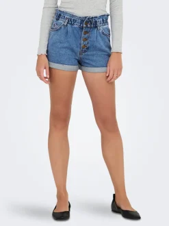 ONLCUBA Hohe Taille Locker geschnitten Jeans-Shorts