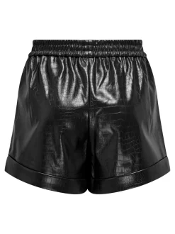 ONLDITTE Locker geschnitten Shorts in Lederoptik