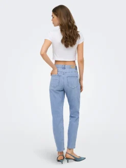 ONLEMEL Hohe Taille Gerade geschnitten Knöchellang Jeans