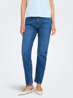 ONLEMEL Hohe Taille Gerade geschnitten Knöchellang Jeans