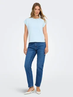 ONLEMEL Hohe Taille Gerade geschnitten Knöchellang Jeans