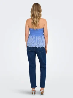 ONLEMEL Hohe Taille Gerade geschnitten Knöchellang Jeans