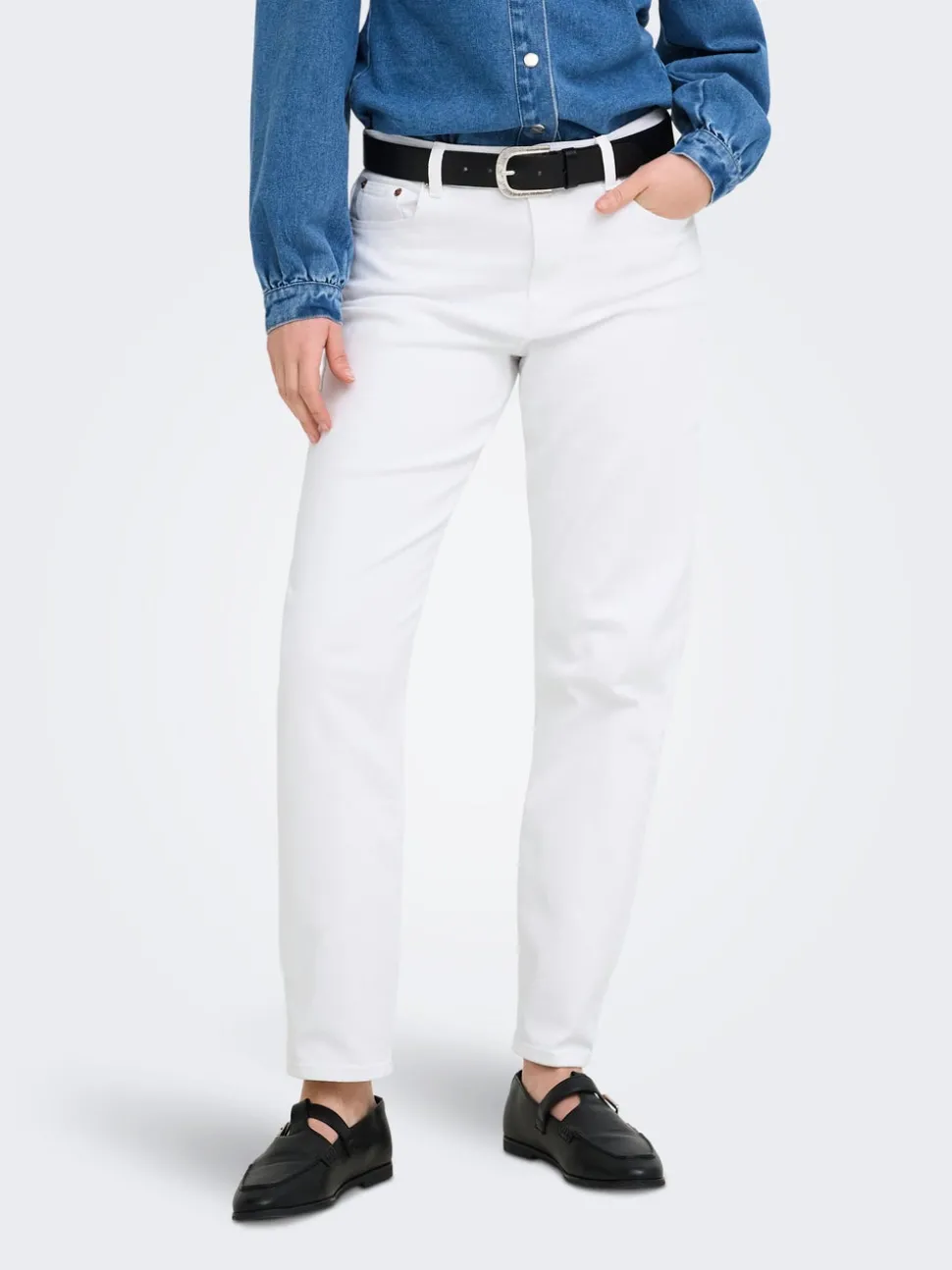 ONLEMEL Hohe Taille Gerade geschnitten Knöchellang Jeans