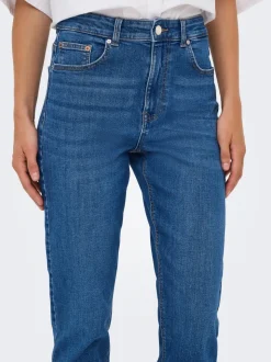 ONLEMEL Hohe Taille Gerade geschnitten Knöchellang Jeans